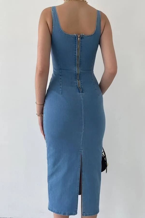 Denim Dress - Bluora